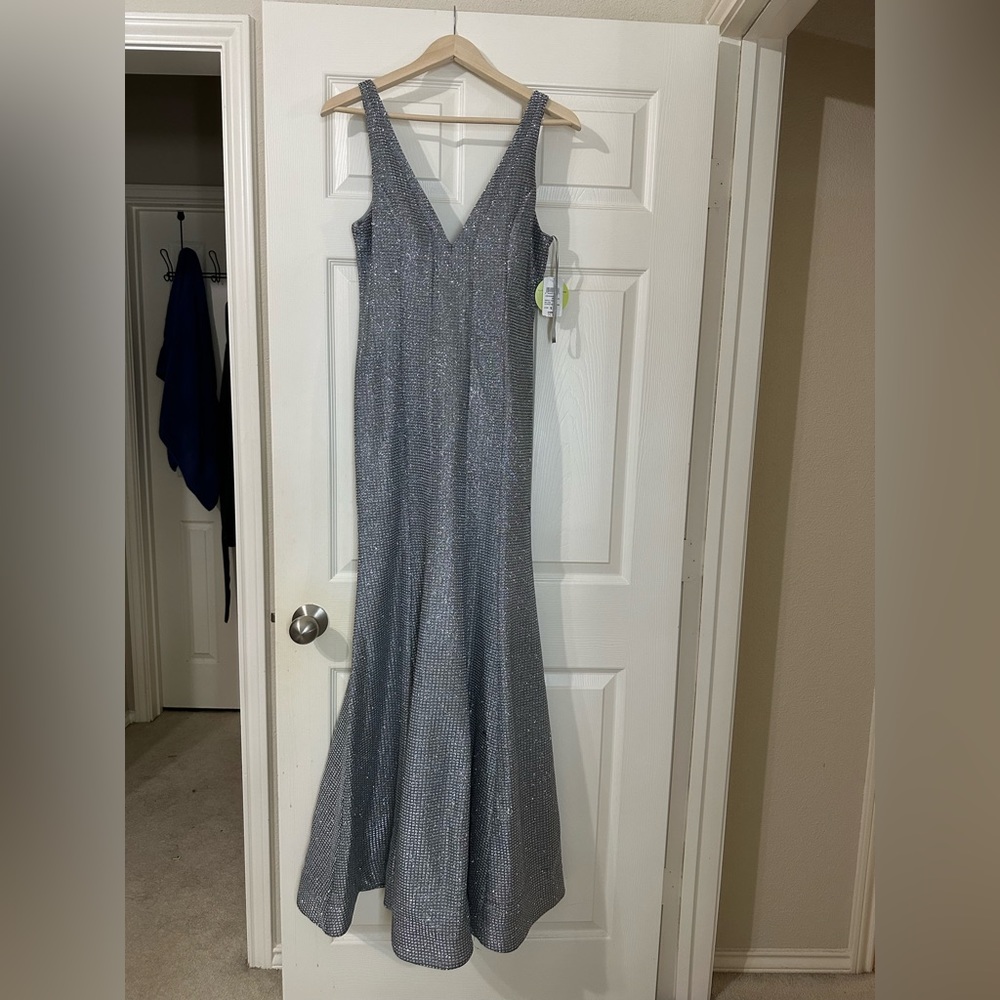 Gray sparkling long dress